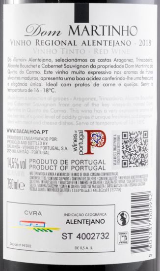 2018 Dom Martinho red