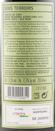 2017 Cortes de Cima Dois Terroirs red