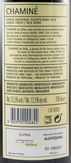 2019 Cortes de Cima Chaminé red