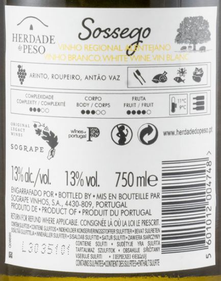 2020 Herdade do Peso Sossego branco