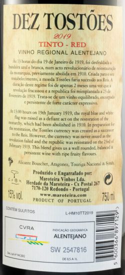 2019 Herdade da Maroteira Dez Tostões tinto
