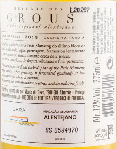 2015 Herdade dos Grous Late Harvest white 37.5cl