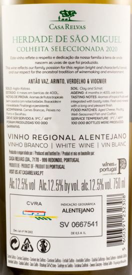 2020 Herdade de São Miguel Colheita Seleccionada white