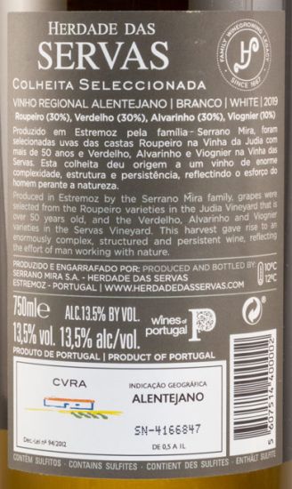 2019 Herdade das Servas Colheita Seleccionada branco