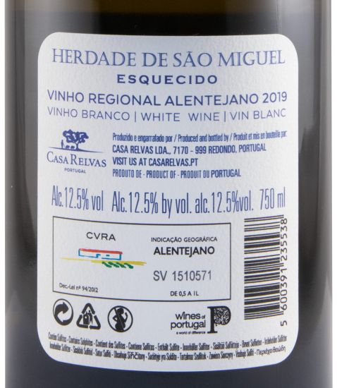 2019 Herdade de São Miguel Esquecido white