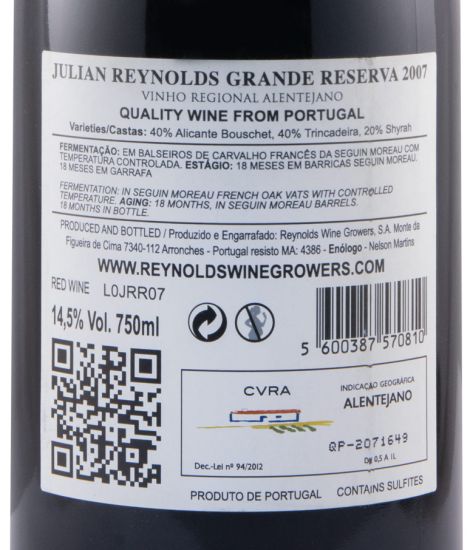 2007 Julian Reynolds Grande Reserva red