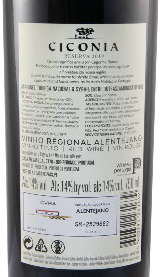 2019 Ciconia Reserva red