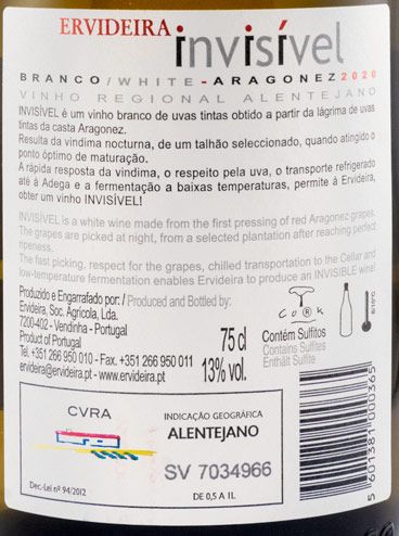 2020 Invisível Aragonez white