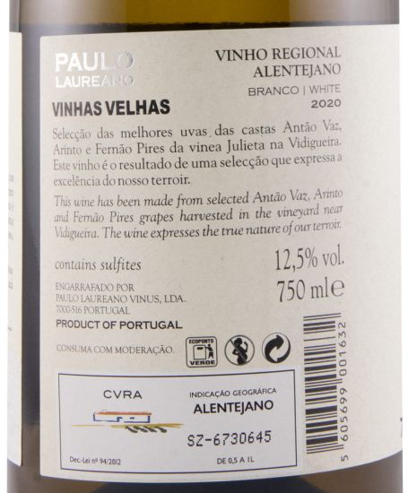2020 Paulo Laureano Vinhas Velhas branco