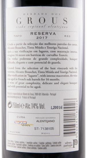 2017 Herdade dos Grous Reserva red