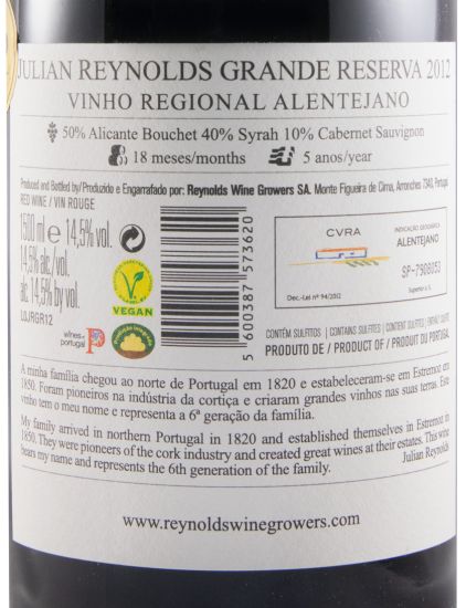 2012 Julian Reynolds Grande Reserva tinto 1,5L