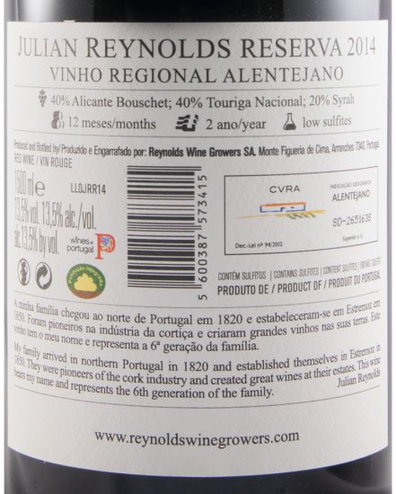 2014 Julian Reynolds Reserva red 1.5L
