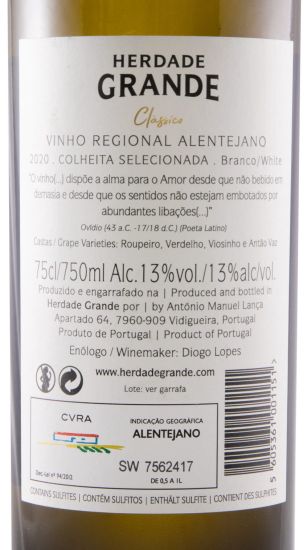 2020 Herdade Grande branco