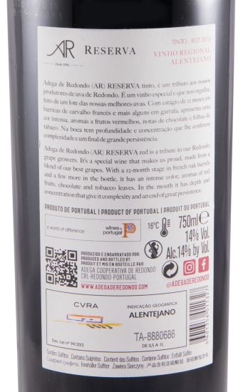 2018 Adega de Redondo AR Reserva red