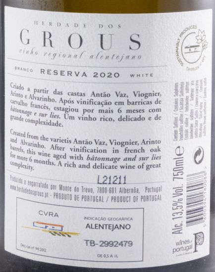 2020 Herdade dos Grous Reserva white
