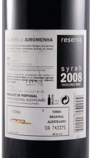 2008 Aldeias de Juromenha Syrah Reserva tinto