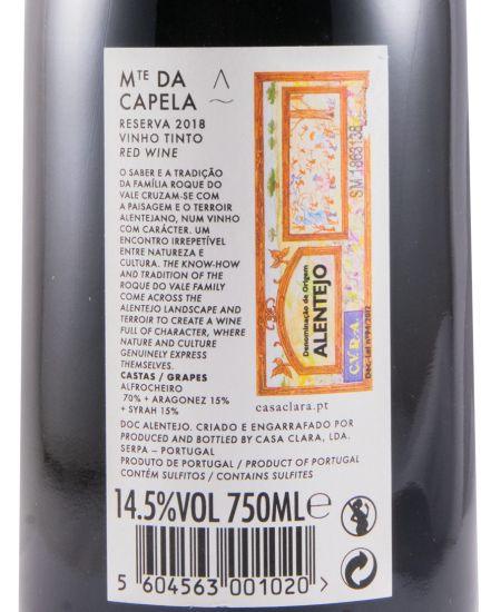 2018 Monte da Capela Reserva red