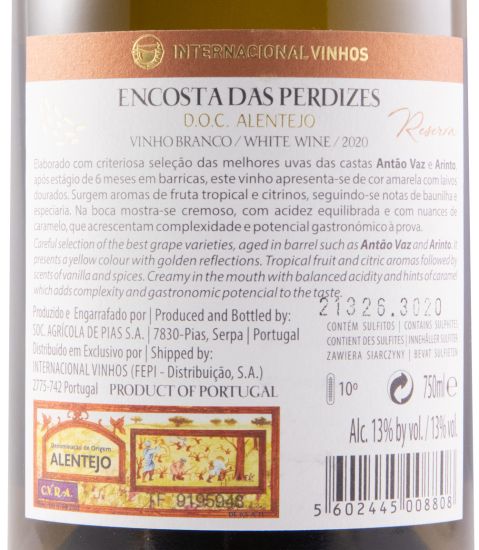 2020 Encosta das Perdizes Reserva white