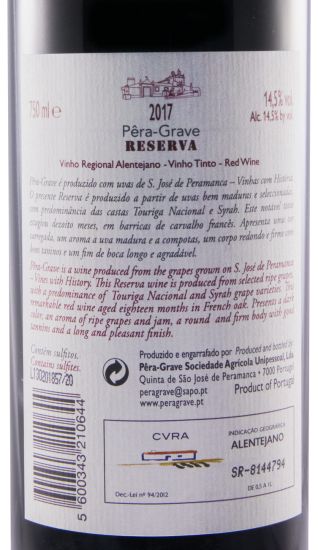 2017 Pêra-Grave Reserva tinto
