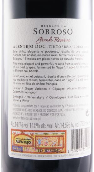 2019 Herdade do Sobroso Grande Reserva red