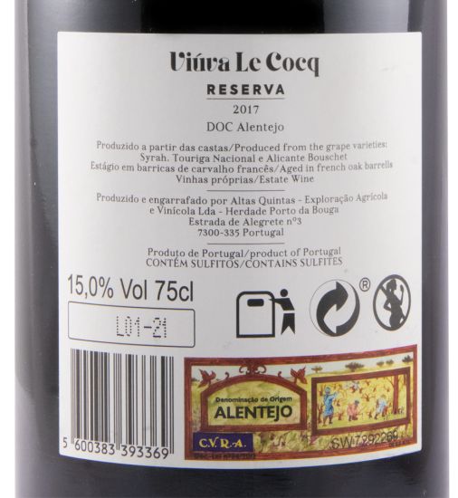 2017 Altas Quintas Viúva Le Cocq Reserva red