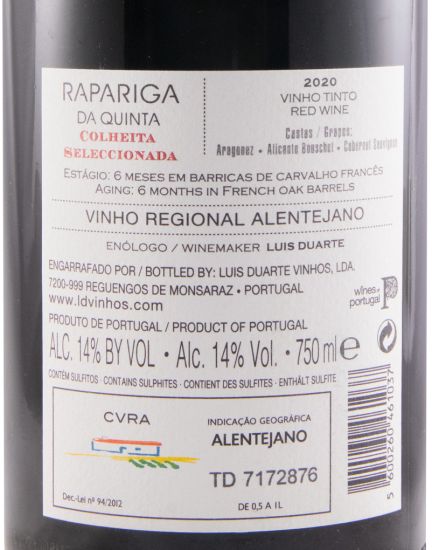 2020 Rapariga da Quinta Colheita Seleccionada tinto