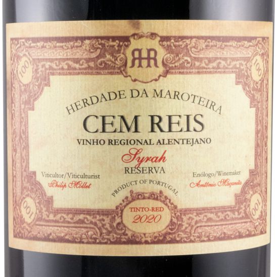 2020 Herdade da Maroteira Cem Reis Syrah Reserva tinto 1,5L