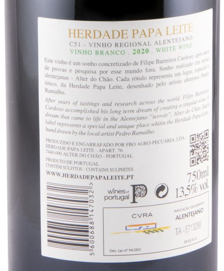 2019 Herdade Papa Leite Heaven's Door branco