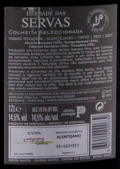 2017 Herdade das Servas Colheita Seleccionada red 12L