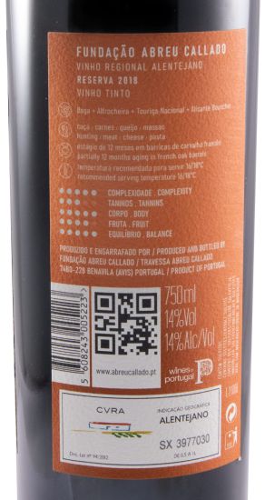 2018 Fundação Abreu Callado Reserva red