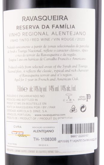 2020 Monte da Ravasqueira Reserva da Família red