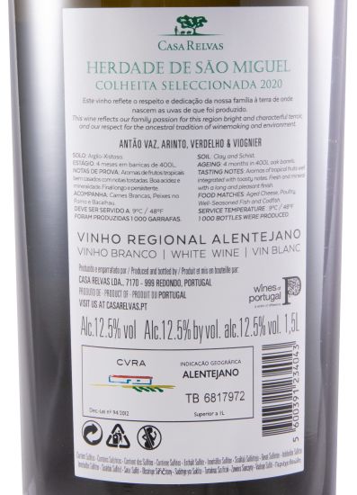 2020 Herdade de São Miguel Colheita Seleccionada white 1.5L
