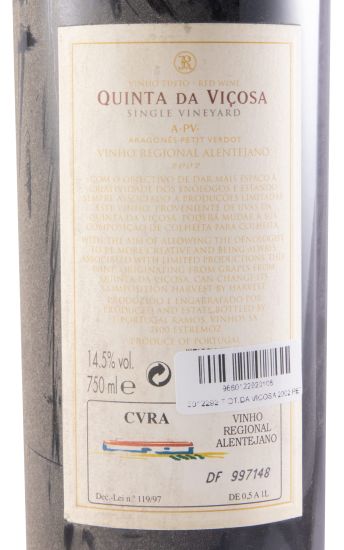 2002 João Portugal Ramos Quinta da Viçosa Aragonês Petit Verdot red