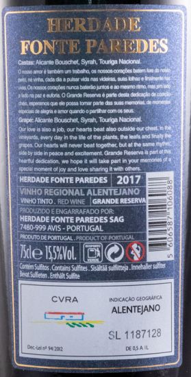2017 Herdade Fonte Paredes Grande Reserva tinto
