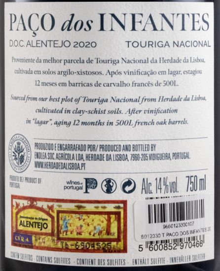 2020 Herdade da Lisboa Paço dos Infantes Touriga Nacional tinto