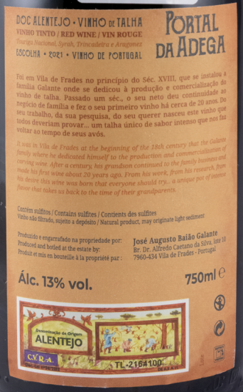 2021 Portal da Adega Vinho de Talha red