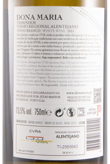 2021 Júlio Bastos Dona Maria Viognier white