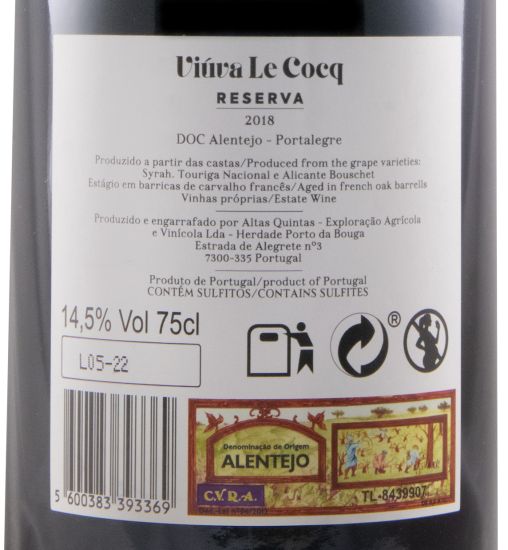 2018 Altas Quintas Viúva Le Cocq Reserva red