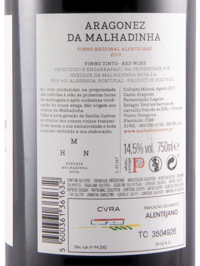 2019 Aragonês da Malhadinha Vinha da Peceguina red