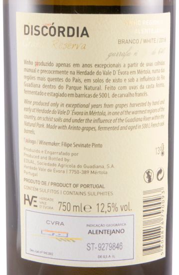 2018 Herdade Vale d'Évora Grande Discórdia Grande Reserva branco