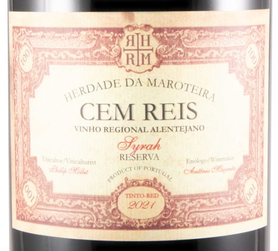 2021 Herdade da Maroteira Cem Reis Syrah Reserva tinto 1,5L