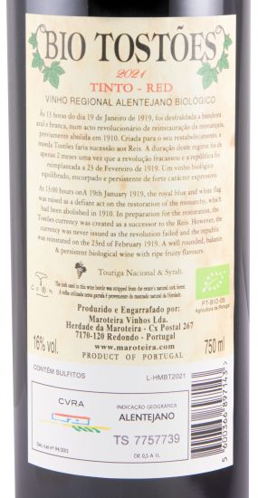 2021 Herdade da Maroteira Bio Tostões biológico red