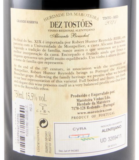 2021 Herdade da Maroteira Dez Tostões Grande Reserva tinto