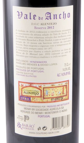 2012 Vale do Ancho Reserva red