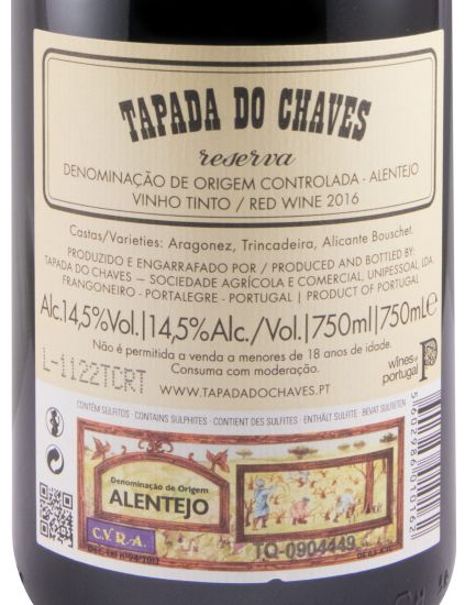 2016 Tapada do Chaves Reserva red