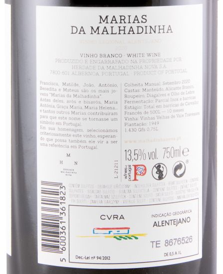 2020 Marias da Malhadinha Vinhas Velhas white