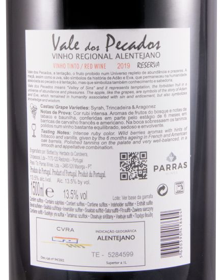 2019 Vale dos Pecados Reserva red 1.5L