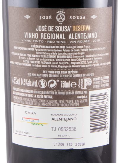 2018 José Maria da Fonseca José de Sousa Reserva red