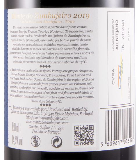 2019 Monte do Zambujeiro red