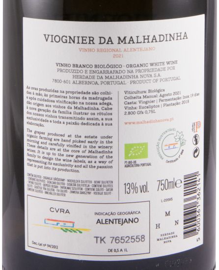 2021 Viognier da Malhadinha Vinha dos Eucaliptos organic white